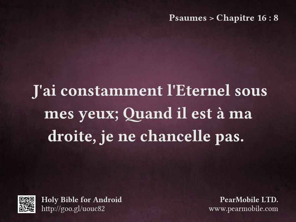 Psaumes, Chapitre 16:8